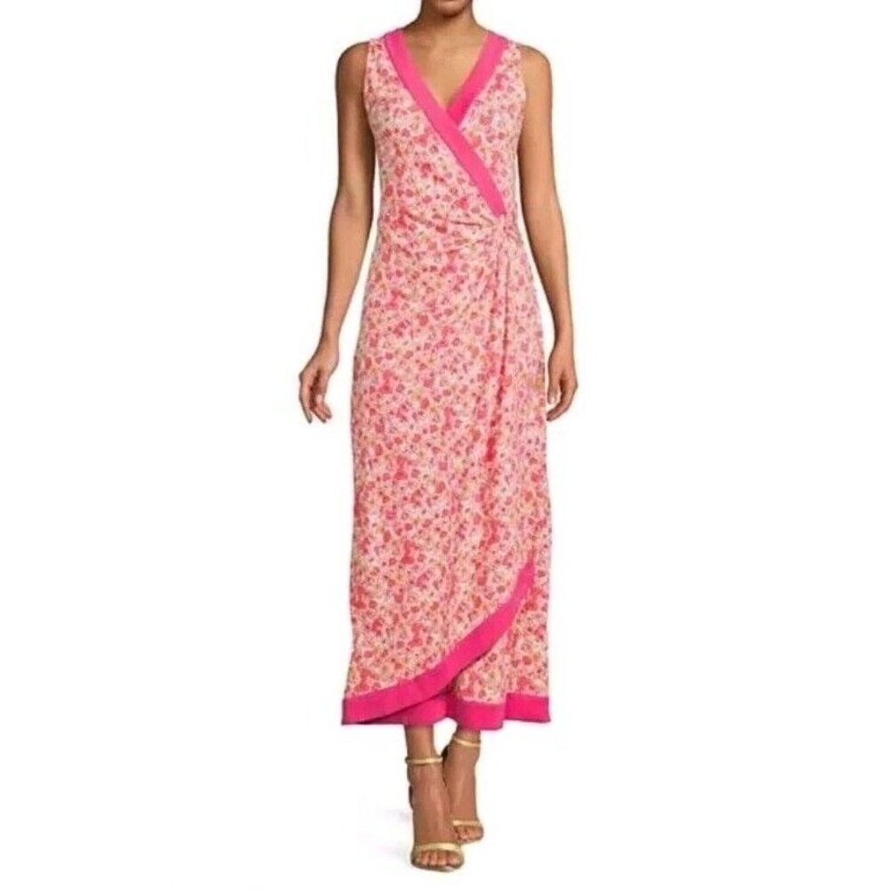 🩷🌸 Lands' End Pink Floral Maxi Dress 🌸💕